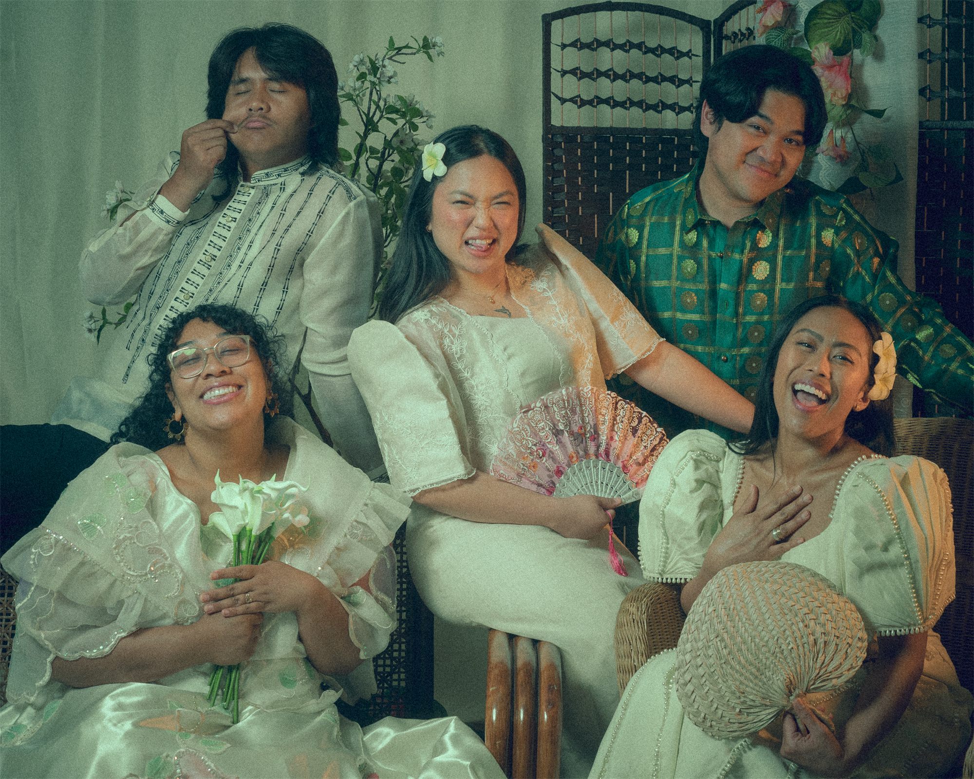 CIRCA Pintig ensemble members dressed in Filipiniana formal wear during a brand photoshoot.